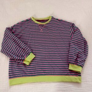 Amazon Green and Pink Striped Long Sleeve Tee